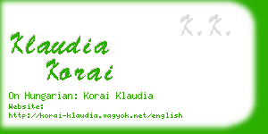 klaudia korai business card